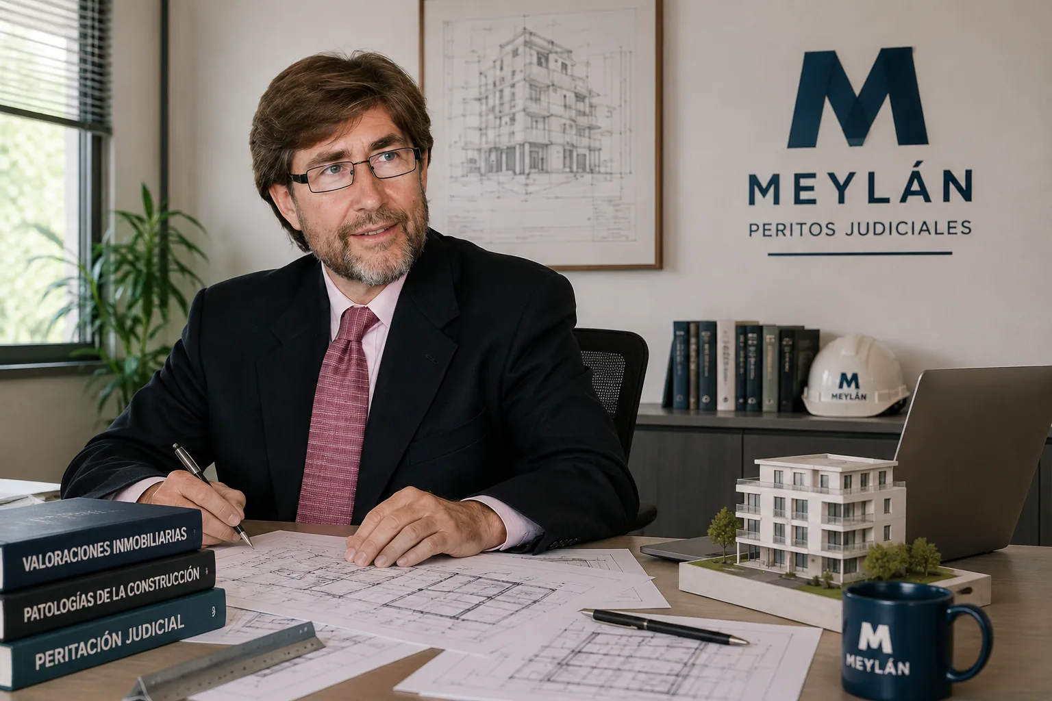 Juan José Meylán Martín en un entorno profesional de arquitectura y peritación judicial